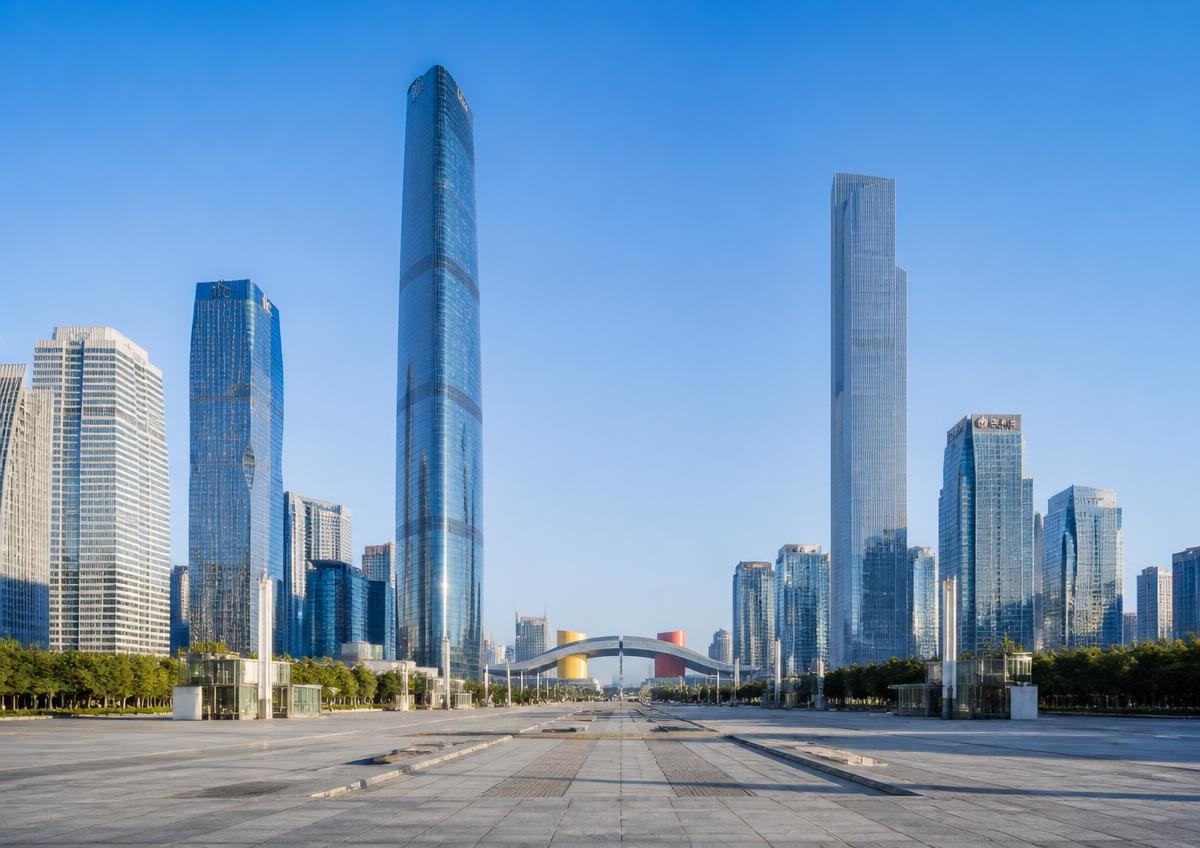 Guangzhou, China — Zhujiang New Town financial district